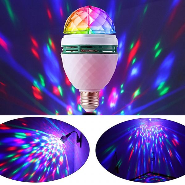 Lâmpada led globo colorido giratório para dar mais vida as festas Dj